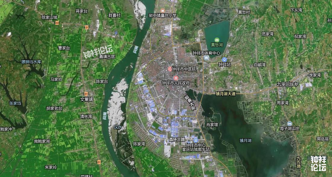 钟祥城区高清卫星地图