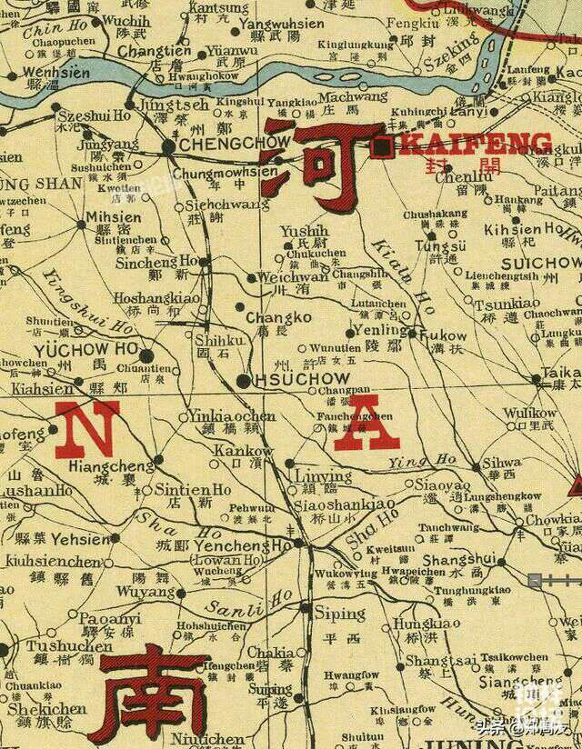 1917年河南省地图